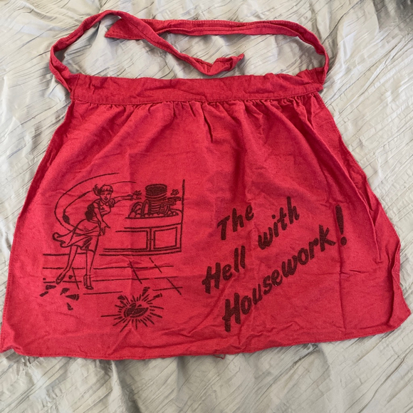 Unbranded Other - Unisex Unbranded Red Black 'The Hell with Housework!' Kitchen Apron One Size